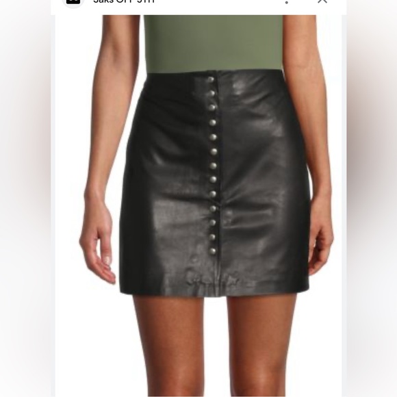 IRO Diaby Button-Front Leather Black Mimi Skirt US 4 EUC - Picture 8 of 8